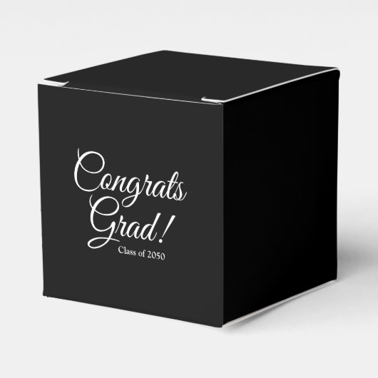 Gefeliciteerd afstudeerder zwart elegant script kl bedankdoosjes (Voorkant Zijde)