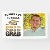 Gefeliciteerd Afstudeerder Zwart Goud Typografie F Spandoek (Horizontaal)