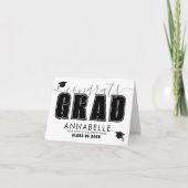 Gefeliciteerd Afstudeerder Zwart Wit Afstuderen Kaart (Voorkant)