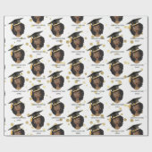 Gefeliciteerd Afstudeerder! Zwarte vrouw met stuik Cadeaupapier (Vlak)