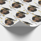 Gefeliciteerd Afstudeerder! Zwarte vrouw met stuik Cadeaupapier (Hoek)