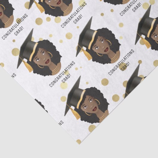 Gefeliciteerd Afstudeerder! Zwarte vrouw met stuik Tissuepapier (Detail)