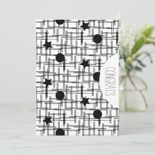 Gefeliciteerd Afstudeerders Abstracte Monochrome S Kaart (Staand voorkant)