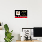 Gefeliciteerd Afstudeerders Foto Naam Goud Wit Zwa Poster (Thuiskantoor)