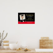 Gefeliciteerd Afstudeerders Foto Naam Goud Wit Zwa Poster (Keuken)