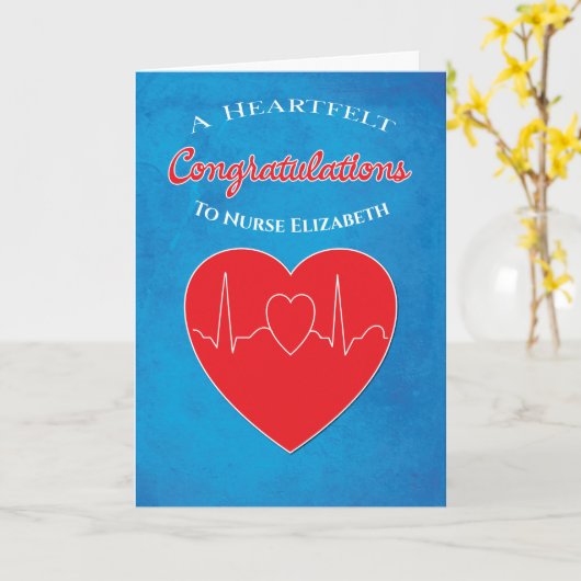Gefeliciteerd Afstudeerend Verpleegkundige Hart Kaart (Gele Bloem)