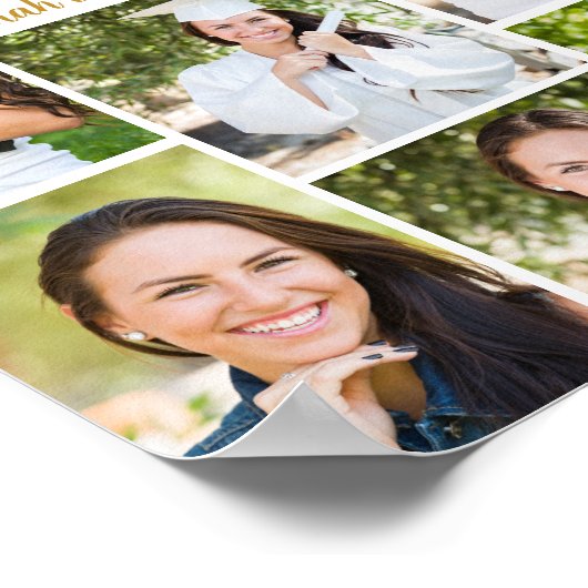 Gefeliciteerd Afstudeerfeest 9 Fotocollage Poster (Hoek)