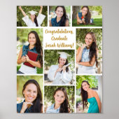 Gefeliciteerd Afstudeerfeest 9 Fotocollage Poster (Voorkant)