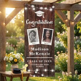 Gefeliciteerd Afstudeerfeest Rustic Modern 2 - Fot Spandoek