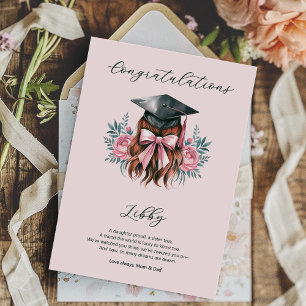 Gefeliciteerd Afstudeergedicht Meisje Afstudeerhoe Kaart