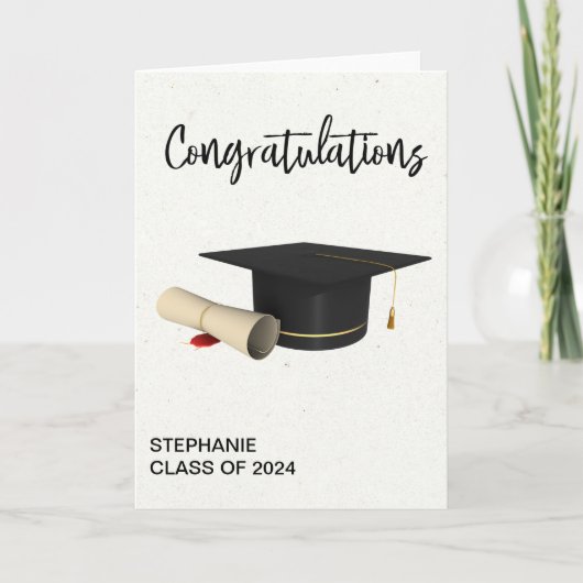 Gefeliciteerd Afstudeerhoed Diploma Kaart (Voorkant)