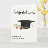 Gefeliciteerd Afstudeerhoed Diploma Kaart (Gele Bloem)