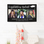 Gefeliciteerd Afstudeerhoed Zwart 3 Foto Afstudere Spandoek (Insitu)
