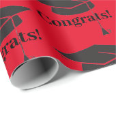 Gefeliciteerd! Afstudeerhoedje  Inpakpapier (Rol Hoek)
