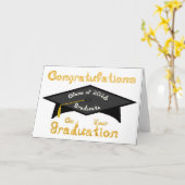 Gefeliciteerd Afstudeerklas 2026 Goud Wit Kaart (Gele Bloem)