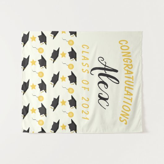 Gefeliciteerd Afstudeerklas Naam aanpassen   Wandkleed (Voorkant (horizontaal))