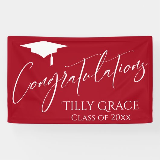 Gefeliciteerd Afstudeerklas van Bright Red Spandoek (Horizontaal)