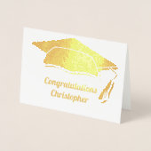 Gefeliciteerd Afstudeermuts & Kwast Modern Folie Kaarten (Voorkant)