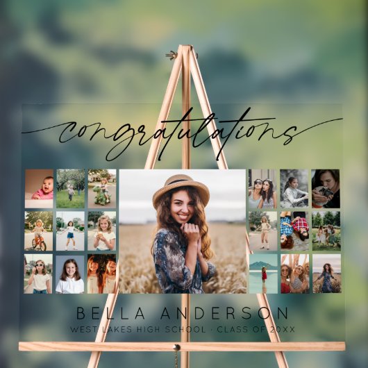 Gefeliciteerd Afstudeerscript Foto Collage Acryl Bord (Neutraal)