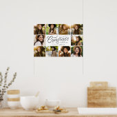 Gefeliciteerd afstuderen 10 foto trendy afstudeerf poster (Keuken)