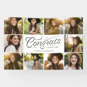 Gefeliciteerd afstuderen 10 foto trendy afstudeerf spandoek (Horizontaal)