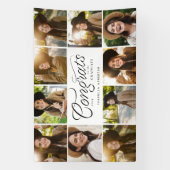 Gefeliciteerd afstuderen 10 foto trendy afstudeerf spandoek (Verticaal)