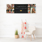 Gefeliciteerd Afstuderen 12 foto Collage Black Spandoek (Insitu)