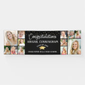 Gefeliciteerd Afstuderen 12 foto Collage Black Spandoek (Horizontaal)