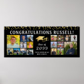 Gefeliciteerd Afstuderen 18 Foto Collage Gold Foil Poster (Voorkant)