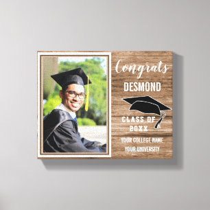 Gefeliciteerd Afstuderen 2020 jongens Foto Afstude Canvas Afdruk