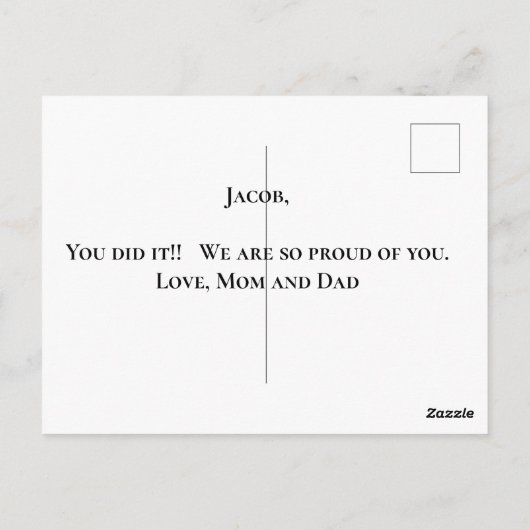 Gefeliciteerd Afstuderen 2021 Word Art Briefkaart (Achterkant)