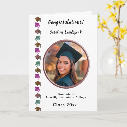 Gefeliciteerd Afstuderen 2025, White Roses Kaart (Gele Bloem)