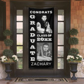 Gefeliciteerd Afstuderen 2 foto's zwart wit Spandoek