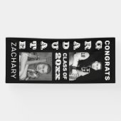 Gefeliciteerd Afstuderen 2 foto's zwart wit Spandoek (Horizontaal)