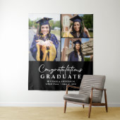 Gefeliciteerd Afstuderen 3-foto afstudeerfeest Wandkleed (In situ)