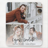 Gefeliciteerd Afstuderen 3 Foto Custom Afstuderen Muismat (Voorkant)