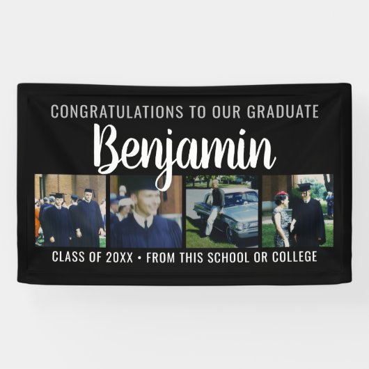 Gefeliciteerd Afstuderen 4 de Partij van de Naam v Spandoek (Horizontaal)