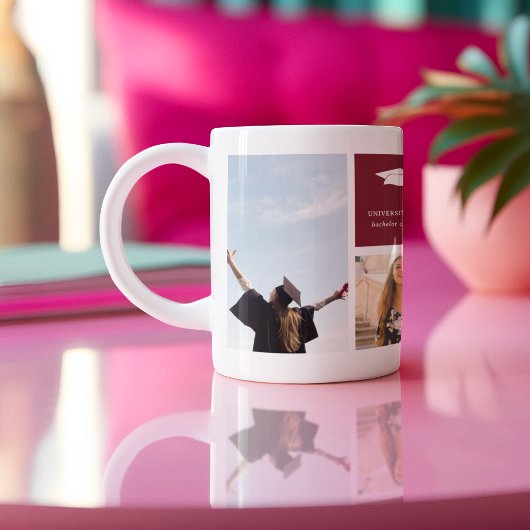 Gefeliciteerd Afstuderen | 6 Fotoraster collage Koffiemok