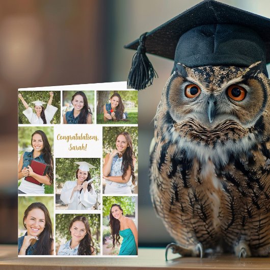 Gefeliciteerd Afstuderen 9 fotocollage Kaart