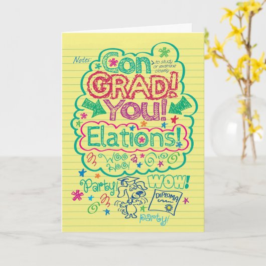 Gefeliciteerd, Afstuderen-A-laptop Kaart (Gele Bloem)