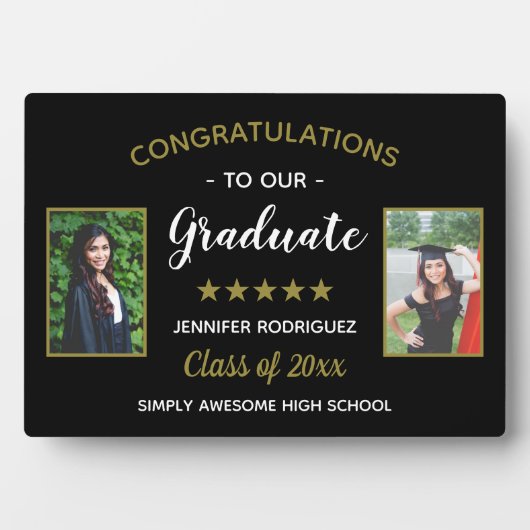 Gefeliciteerd Afstuderen Aangepast 2 Foto Afstuder Fotoplaat (voorkant)