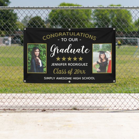 Gefeliciteerd Afstuderen Aangepast 2 Foto Afstuder Spandoek (Insitu)