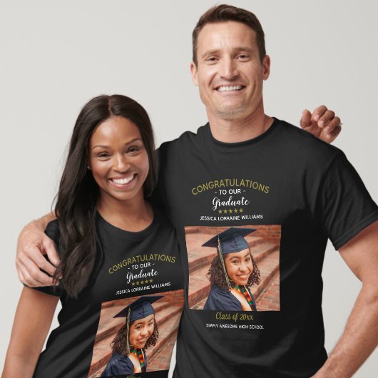 Gefeliciteerd Afstuderen Aangepast Afstuderen Foto T-shirt