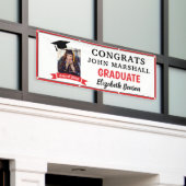 Gefeliciteerd Afstuderen aangepaste banner Red Gre (Buitenkant Gebouw)
