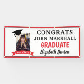 Gefeliciteerd Afstuderen aangepaste banner Red Gre (Horizontaal)