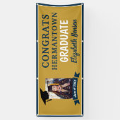 Gefeliciteerd Afstuderen aangepaste bannergoudmari Spandoek (Verticaal)