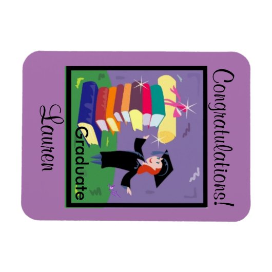 Gefeliciteerd Afstuderen! Aangepaste flexibele mag Magneet (Horizontaal)