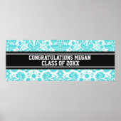 Gefeliciteerd Afstuderen Aangepaste naam banner Aq Poster (Voorkant)