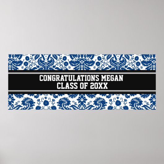 Gefeliciteerd Afstuderen Aangepaste naam banner bl Poster (Voorkant)