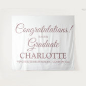 Gefeliciteerd afstuderen aangepaste roos gouden sc wandkleed (Voorkant (horizontaal))